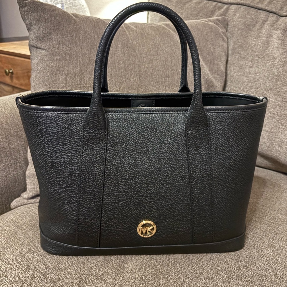MICHAEL Michael Kors Black Tote with Gold Accent